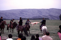 Playing "goat polo", Inner Mongolia, People's Republic of China.